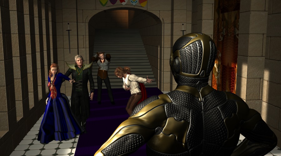 Step Five of new image: Adding and posing figures