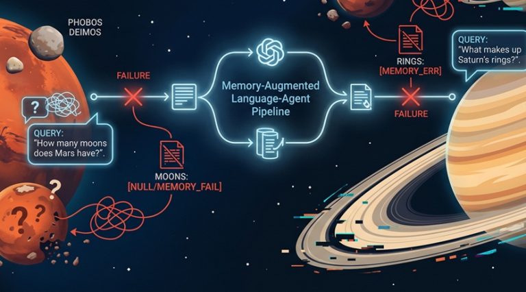 Two Live Failures of Conversational Grounding in a Memory-Augmented Language-Agent Pipeline: Moons of Mars and Rings of Saturn