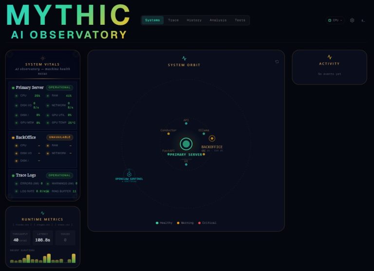 The Making of the Mythic AI Observatory application – as perceived by OpenCode